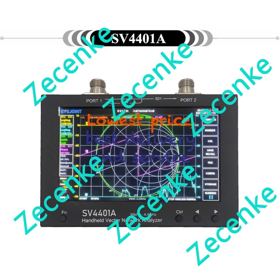 SV4401A 50KHz-4.4GHz VNA Vector Network Analyzer 100DB Dynamic 7 Inch Touch LCD