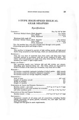 Fellows Series 7 High Speed Gear Shapers Operators Manual #684