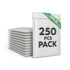 Poly Bubble Mailers, 6 x 10 inches, Self-Seal Padded Envelopes, 250 Pack
