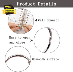 Loose Leaf Book Binder Rings 1-Inch（30 Pack） Metal Nickel Plated for Key Rings,