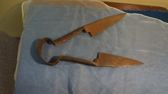 Vintage HAND SHEEP SHEARS WOOL CLIPPERS CUTTERS TOOL 13 INCHES LONG MARK-F ERES
