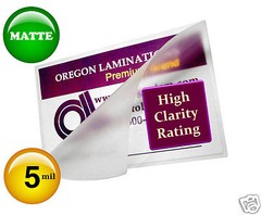 MATE/MATTE Military Card Hot Laminating Pouches 2-5/8 x 3-7/8 [pk of 100] 5 Mil