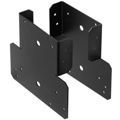4 Pcs 6×6 Black T Shaped Post and Beam Connector, Pergola Post Bracket | 14 G…