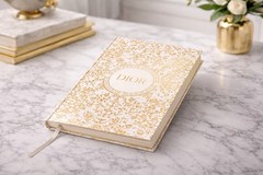Christian Dior White & Gold Notebook Journal 2023 Holiday, Still In Packaging