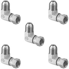 5Pack 90 Degree Elbow Hydraulic Adapter Fittings:1/2″ JIC Male x 3/8″ JIC Female