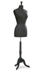 Women’s Dressmaker Form Seamstress Black Jersey Mannequin Size 8 Wood Base
