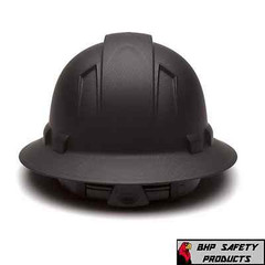 Pyramex HP54117 Ridgeline Graphite Full Brim Black Hard Hat W/4 Pt Ratchet Susp
