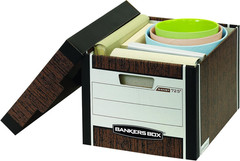 Bankers Box 12-Pack R-Kive Heavy Duty File Storage Boxes with Lids, Fastfold Ass