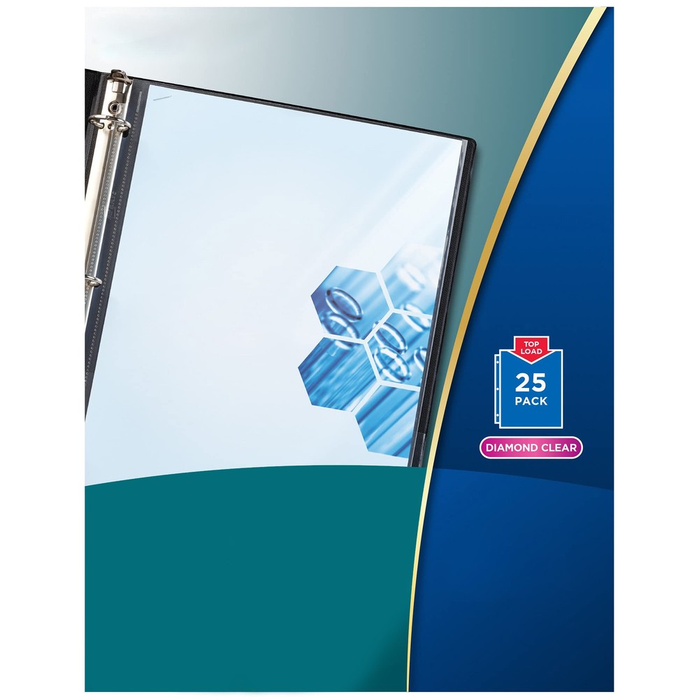 Heavy Duty Sheet Protectors, 25 Pack, Clear, Holds 50 Pages, For Files