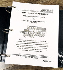 2 1/2 Ton 6X6 M35A2 M35A2C M36A2 Cargo Trucks Repair Parts Manual Catalog Book