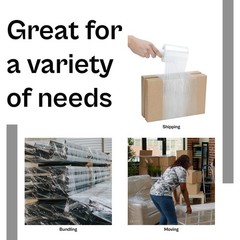 Self Adhering Mini Stretch Film with Grip Handle Clear Wrap 5″ x 700′, 120 Gauge