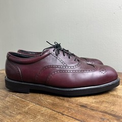 Wolverine Mens Steel Toe Oxford Wingtip Maroon Shoes Size 11
