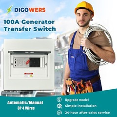 Automatic Transfer Switch 100 Amp 3 Pole for Home Generator 240V 24,000W