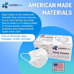 American Made Disposable Face Masks – 50 Count – Kids & Adults – Black & White