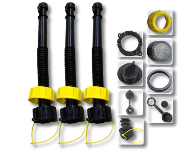 11″ SUPER LONG VERY FLEXIBLE UNIVERSAL SPOUT WITH TONS OF ACCESSORIES (PACK OF 3