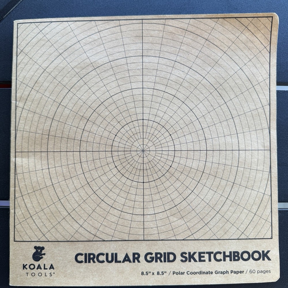 Koala Tools 60 page Circular Grid Notebook Polar Coordinates Graphing 8.5″x8.5″