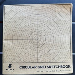 Koala Tools 60 page Circular Grid Notebook Polar Coordinates Graphing 8.5″x8.5″