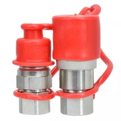 3/8″ Flat Face Hydraulic Quick Connect Coupler Set , 1/2″ NPT Thread FF38M-08N