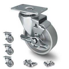 5 inch Industrial Casters- Semi Steel Cast Iron Swivel CastersCapacity500-2000LB