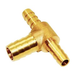 Hose Barb Reducer Tee 5/16 x 1/2 x 5/16 Inch 3 Way Brass Union Fitting