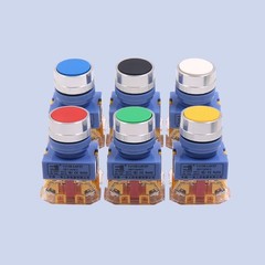 Push Switch Button Momentary/Latching Flat Button Red Green Yellow Black White