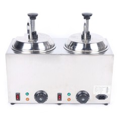 Commercial Hot Fudge Warmer Nacho Cheese Sauce Warmer w/ Pump Dispenser 1600W