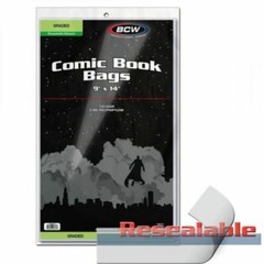 CASE 10 Packs of 100 BCW Resealable Bag for Graded Comics (1-BAG-GC1-R)