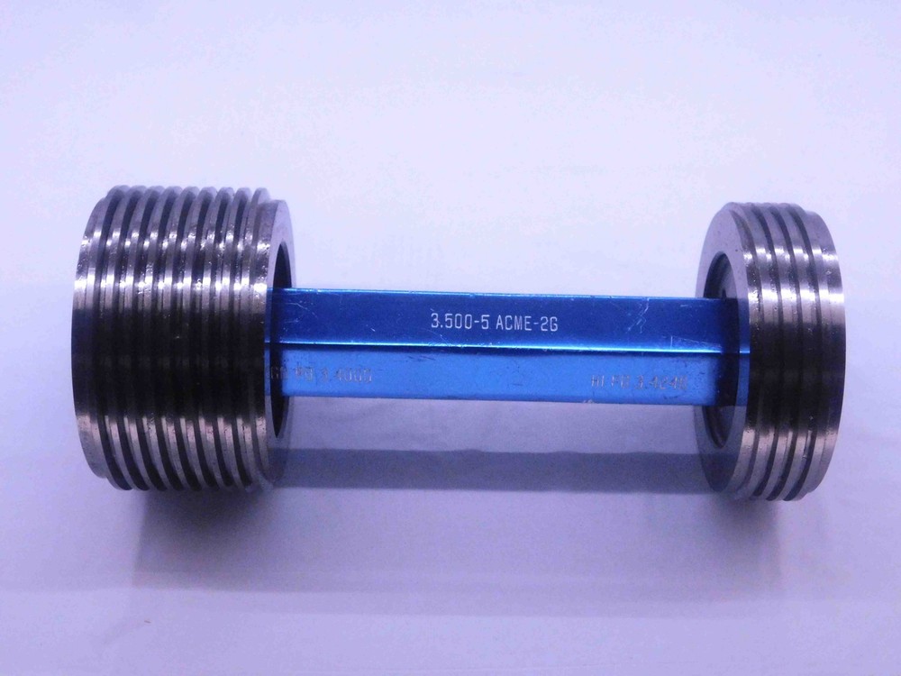 3 1/2 5 ACME 2G THREAD PLUG GAGE 3.5 5. GO NO GO P.D.’S = 3.4000 & 3.4246 CHECK