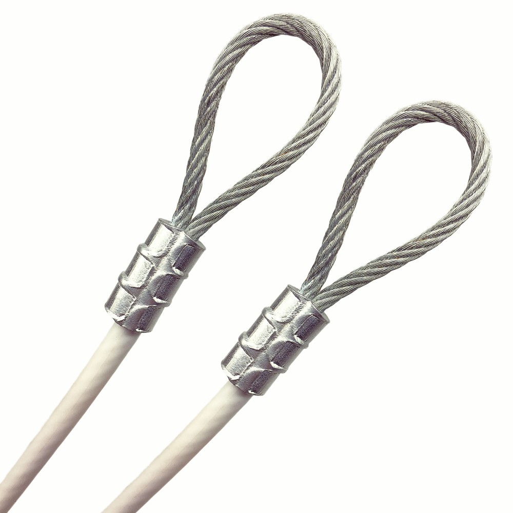 White PVC Coat 3/16″ Galvanized Steel Safety Cable 7×19 Strand 1/8 Core 1ft-70ft