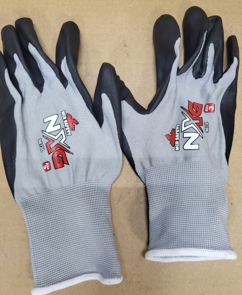 MCR Safety 9673L Economy Foam Nitrile Gloves – Large, Gray/Black (1 Dozen) New
