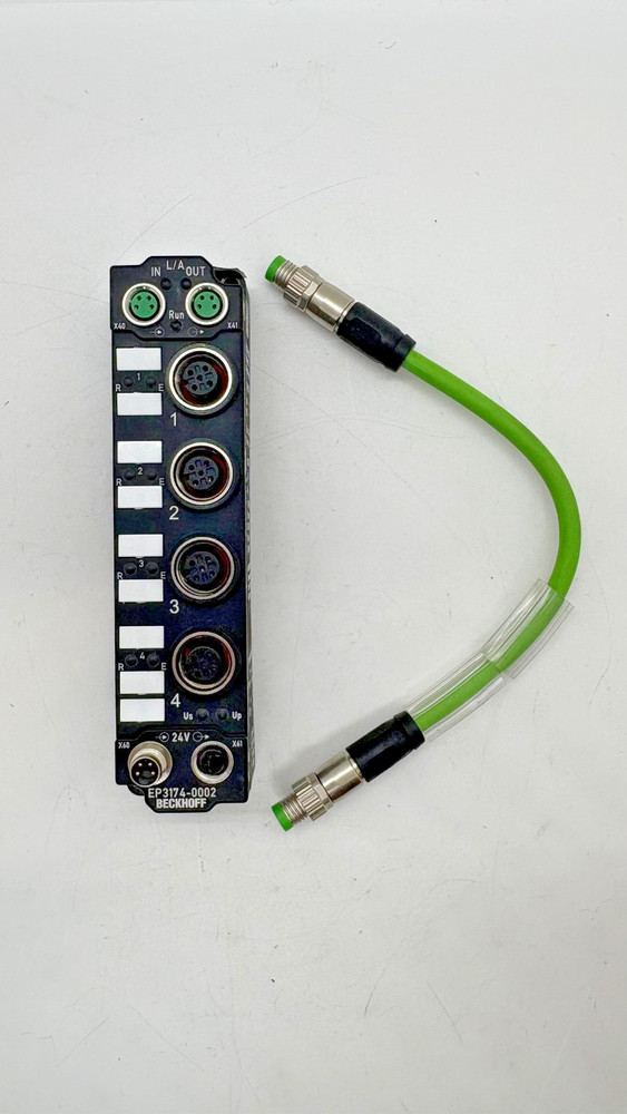 Beckhoff EP3174-0002 EtherCAT Box 4-channel Analog Input 20 mA w/ Cable