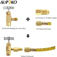 Self-Sealing Can Tap with Tank Adapter and Va Size: R134A Self-Sealing Can Tap