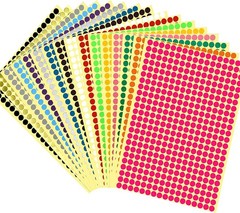 JANYUN 6528 Pieces Colored Dot Stickers, 1/4″ Small 0.25 inch, Multicolor