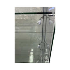 72-Inch Tempered Glass Tower Display – Frameless Showcase with LED Lighting
