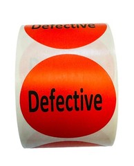 Defective 2″ Round Labels Inventory Control Warehouse Stickers 2 RLS of 500 EA