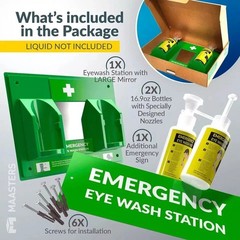 Portable Eye Wash Station OSHA Approved Wall-Mounted First Aid Eye Wash Kit NEW