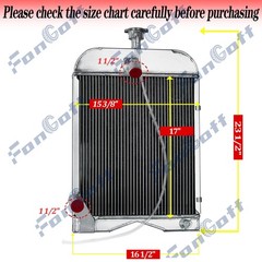 Full Aluminum Radiator Replacement for Ford 2N 8N 9N Models #8N8005 86551430