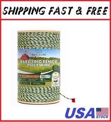 9-Strand Electric Fence Polywire 1640 ft, Tinned Copper & Stainless Steel, 0.3