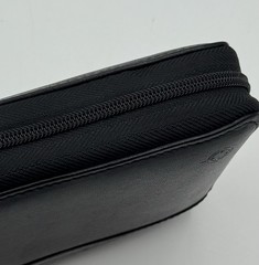 Vtg Franklin Covey Black Leather Spacemaker Full Zip Binder Planner 1996 Compact