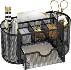 SUPEASY Mesh Desk Organizer, Accessories & Workspace Obsidian Black
