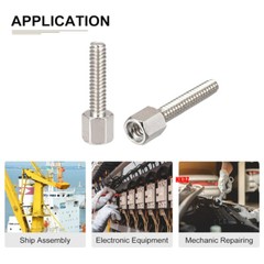 4#-40*5 Copper Nickel Plated Hex Standoff Spacer Screws Pillar PC Computer Bolts