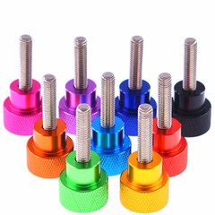 UNC 1/4-20 Aluminum +Stainless Steel Knurled Thumb Screw Bolts 6mm-100mm Length