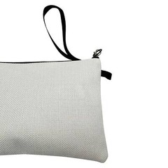 10 Pack 6.3in x 9in White Linen Fabric Handbag Sublimation Blanks Cosmetic Bags