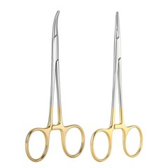 2Type Dental Hemostat Locking Forceps Surgical Instrument Curved & Straight Head