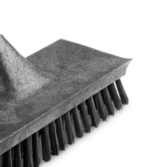 Heavy Duty Floor Scrub Brush Polypropylene Block Steel Handle Multi Surface Use
