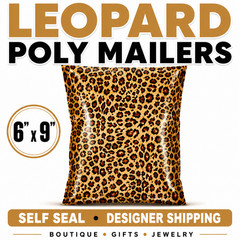 Leopard Poly Mailers 6×9 Self Seal Designer Boutique Shipping Bags