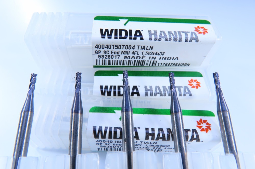 LOT ( 5 PCS ) NEW 1.5MM WIDIA HANITA SOLID CARBIDE END MILLS MILLING LATHE TOOLS