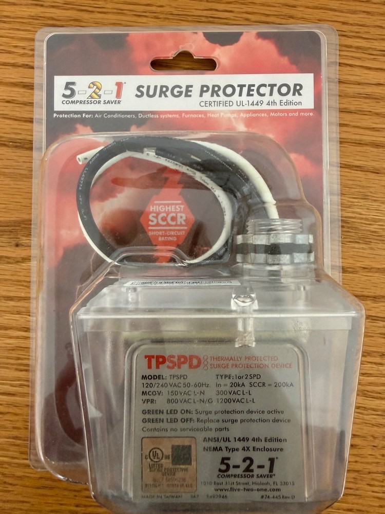 5-2-1 SURGE PROTECTOR TPSPD 120/240v