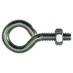 (100) Eyebolts w/ Nut Zinc Plated 1/4″ -20 X 1″ Overall Length 2″ Made In U.S.A.