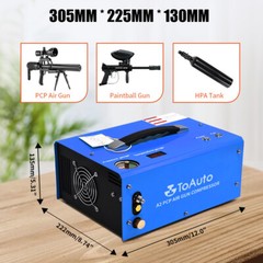 Portable 30MPA Auto-Stop 12V/110V PCP Air Compressor for Rifle Airgun Paintball